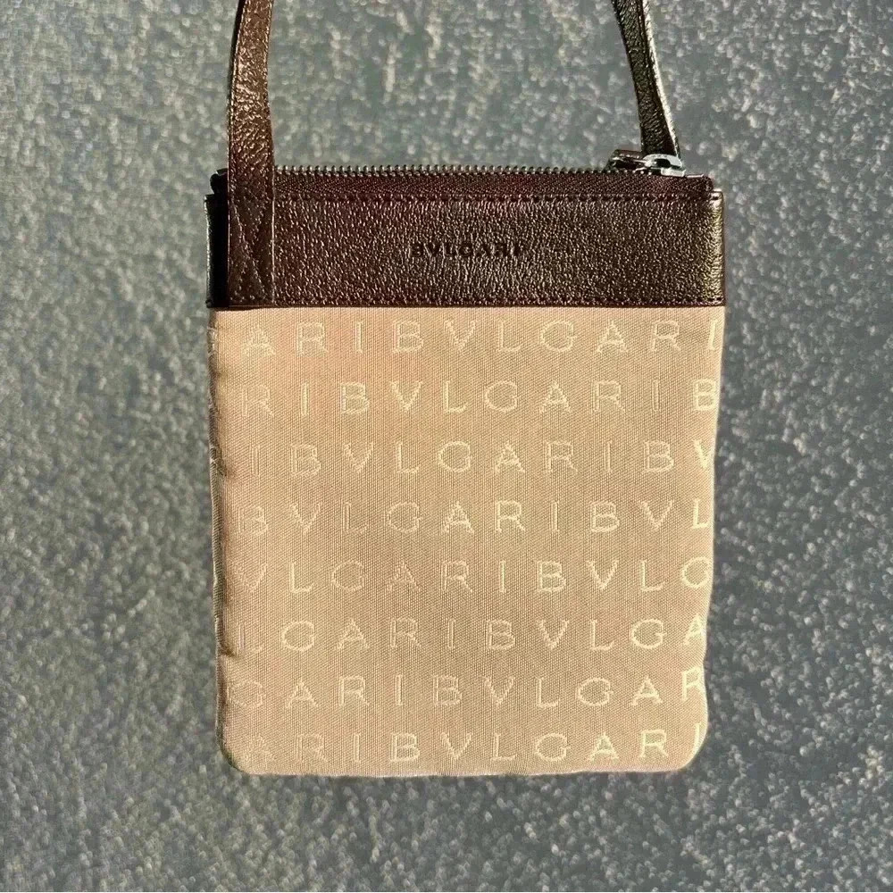 Bulgari Crossbody Bag Canvas Leather - Picture 3 of 6